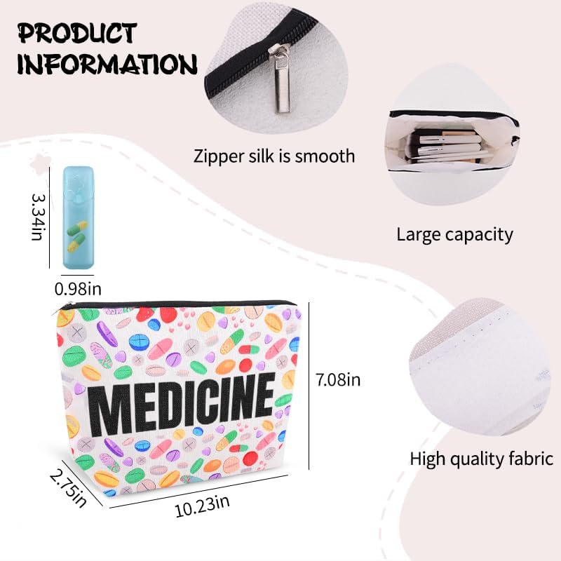 Travel Medicine Pouch Portable Small Pill Box Set First Aid Medication Organizer Bag Pharmacy Doctor Nurse Gift Bag for Hospital Patient Woman Men Pharmacist Accessories for Work Travel Medical Pouch - Image 6