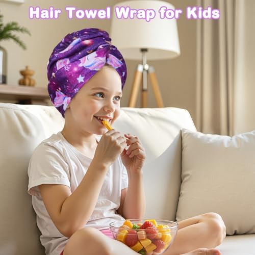 FIOBEE Microfiber Hair Towel Wrap for Kid Girls Rapid Drying Hair Turbans - Image 5