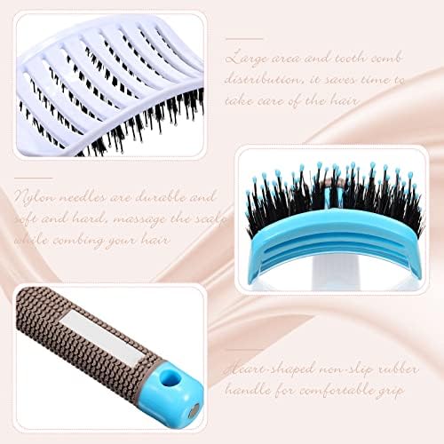 Cunhill 6 Pack Detangling Brush Bulk Boar Bristle Hair Brushes - Image 4