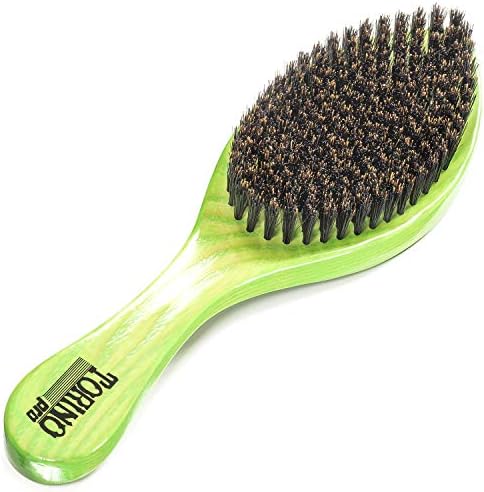 Torino Pro Medium Curved Wave Brush By Brush King #1960-360 Curved Medium - Extra firm Medium bristles with Wavy design handle - for 360 waves - Great for coarse hair wavers - Image 3