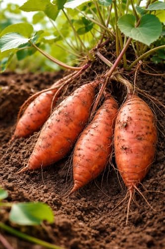 Orange Sweet Potato Slips for Planting – Non-GMO Heirloom Sweet Potato Plants – High Yield Garden Starts – Easy to Grow Vegetable Plants for Home Garden, Raised Beds & Containers (5 Slips) by CZGrain