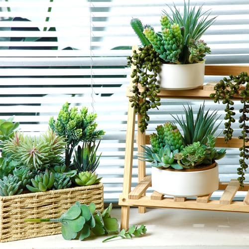 Yunsailing 40 Pcs Artificial Faux Mini Succulent Plants, Classic - Image 5