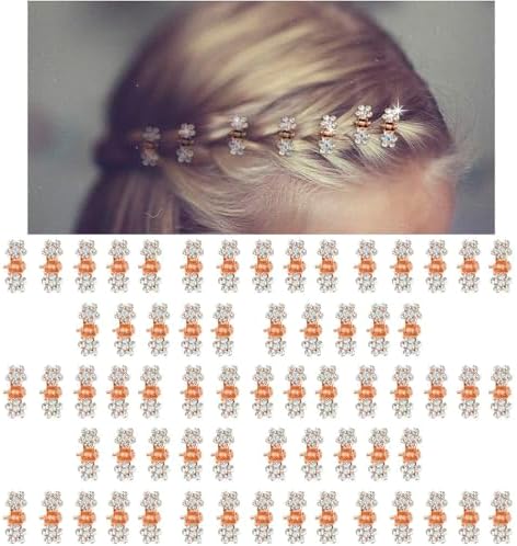 Glitter and Rhinestone Hair Accessories - Mini Claw Clips with No-Slip Grip and Metal Clamps, Assorted Colored Flower Designs for Girls and Women (Rose Gold-White Crystal) - Image 6