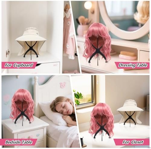Portable Wig Stand Holder for Multiple Wigs, Black 2 Pack - Image 5