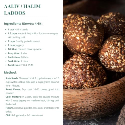 Nutriwish Natural Halim Seeds | 17.6 oz (500 g) | Pure & Natural Garden Cress | Safe & Beneficial Aliv Seeds | Halim Aliv Garden Cress Seeds for Eating | No Additives | High Protein Snack | - Image 4