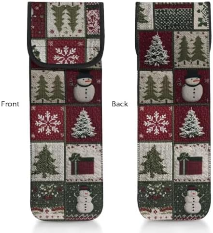Flashideas Christmas Snowman Plaid Flat Iron Case Heat Resistant Neoprene Curling Iron Cover Bag with Pocket Curling Iron Organizers and Storage for Flat Iron, Straightener, Curling Wand/Curling Iron - Image 3