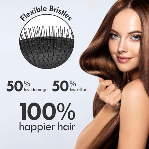 4 Pack Detangling Hair Brush - Air Cushion Detangler Hairbrush with Ultra Soft Bristles for Effortless Tangle Removal - For Wet Dry Damaged Curly Hair for Women Men Boys Girls Adult Kids -Mixed Colors - Image 3