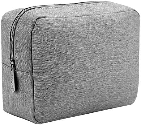 E-Tree Makeup Bag, Big Travel Make up Pouch, Zipper Large Cosmetic Brush Skin Care Case, Toiletry Bags for Traveling Women Man,Tech Electronic Organizer,Small Canvas Storage for Personal Items,Grey by E-Tree