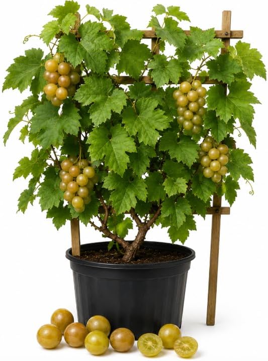 Muscadine Grape Climbing Vine Plant Live for Planting, Sweet Grape Plant 20 to 22 Inch Tall in 1 Gallon Pot for Home Garden, No in CA by Unknown