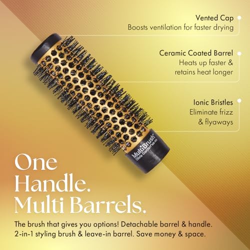 Olivia Garden MultiBrush - Non-Electrical Detachable Thermal Brush with Ceramic Barrel - Image 3
