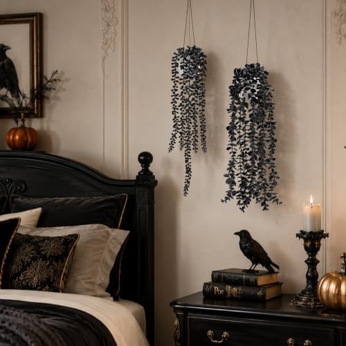 Der Rose 4 Pcs Fake Gothic Plants for Halloween Bathroom Decor Indoor - Image 4