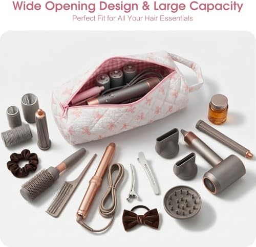 Quilted Hair Tools Travel Bag Compatible with Dyson Airwrap Shark FlexStyle - Image 3