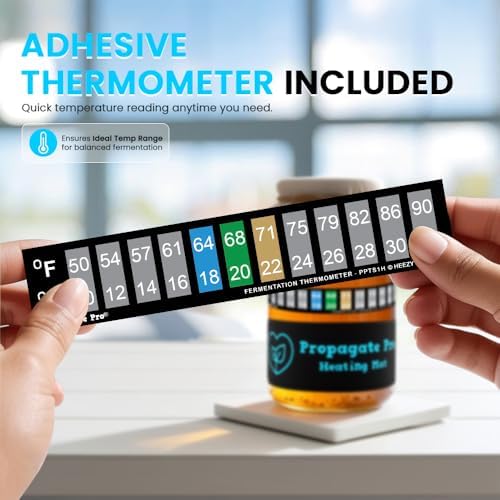 Wrap Around Kombucha Heater Belt | Propagate Pro Brewing and Fermentation Heat Mat Warmer | Keeps Your SCOBY Happy and Productive with Stickon Thermometer - Image 6