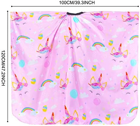 Kids Haircut Cape Waterproof Barber Cape Cover, Unicorn Hair Cutting Cape for Girls with Adjustable Snap Closure (Unicorn) - Image 2