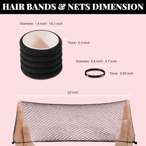 IKOCO 415pcs Bobby Pins Set, U Pins with Hair Ties and Hair Net, Black - Image 5
