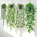 Der Rose 4 Pcs Fake Hanging Plants with Butterflies for Shelf Wall Decor by DerRose