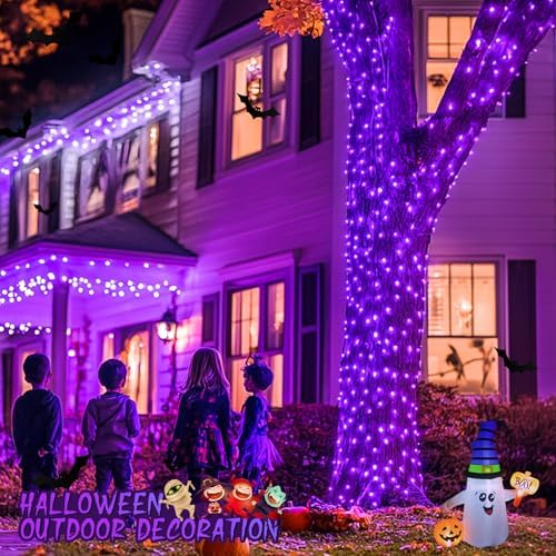 JMEXSUSS 200 LED Halloween Lights Indoor Outdoor Purple String Lights 66Ft - Image 2