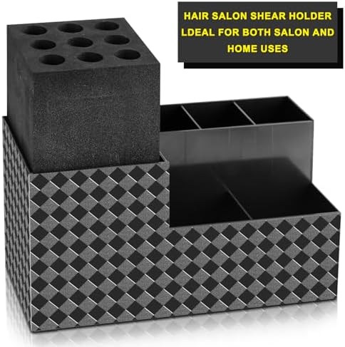 NICEMOVIC Barber Scissors Holder Box, Barber Accessories Barber Supplies, Professional Salon Hairdressing Scissors Rack Holder Storage Organizer for Hairstyling Combs Clips Brushes - Image 3