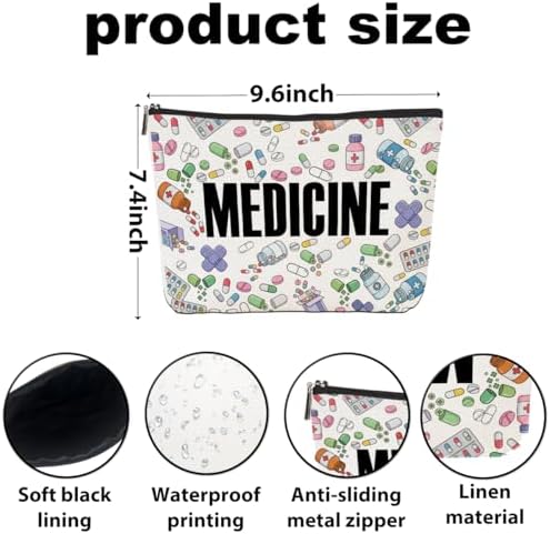 Medicine Makeup Bag Gifts for Women Nurse, medicine bag for traveling - Image 3