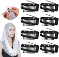 Vodolo Chunni Clips with Safety Pins,8 PCS Strong Chunni Grip Dupatta Setting Clips Indian for Woman Black by Vodolo