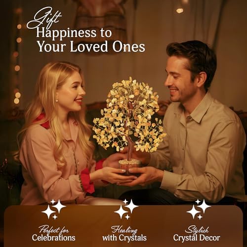 YATSKIA Yellow Aventurine Crystal Tree, Birthday Gifts for Women, Mom & Friends, Handmade Gemstone Tree of Life, Boho Room, Shelf & Office Desk Decor, House Warming Gifts - Image 5