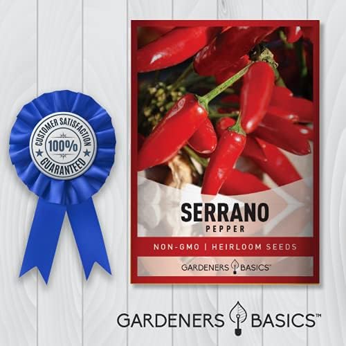 Gardeners Basics Serrano Pepper Seeds for Planting Heirloom Non-GMO Ancho Peppers Plant Seeds for Home Garden Vegetables Makes a Great Gift for Gardening - Image 7