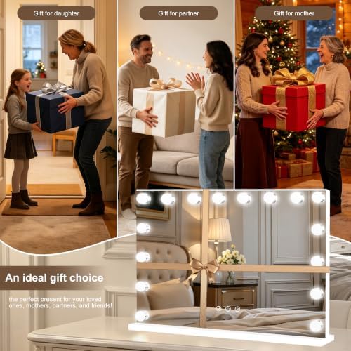 Moonee Vanity Mirror with Lights, 26"×20", with USB Charging Port, White - Image 7