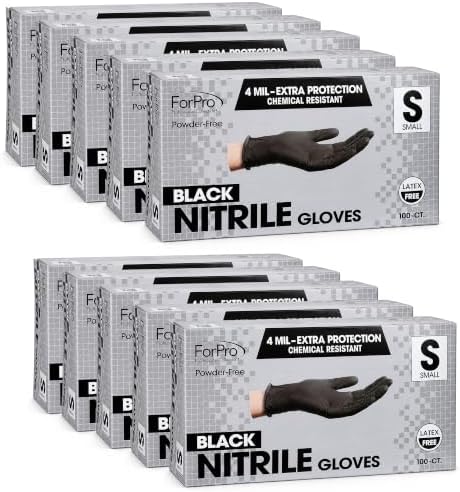 ForPro Disposable Nitrile Gloves, Chemical Resistant, Powder-Free, Latex-Free, Non-Sterile, Food Safe, 4 Mil by ForProProfessionalCollection