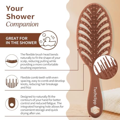 Vented Detangling Brushes for Wet & Dry,Curly Straight Thick Hair - Image 2