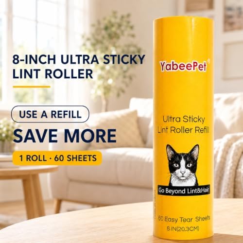 8 Inch Extra Sticky Large Lint Roller Refills, 4 Refills - Image 2
