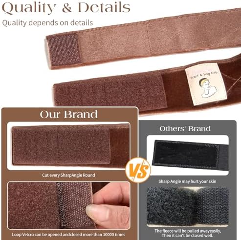 Medium Brown Wig Grip Band 2 Pack for Half Wig, Non Slip - Image 3