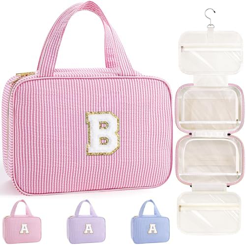 TOPEAST Hanging Toiletry Bag for Women - Portable Makeup and Travel Bag, Cruise Ship Essentials - Letter B by TOPEAST