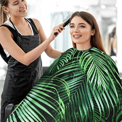 Visesunny Barber Cape - 3D Palm Leaf Polyester Hair Cutting Salon Apron Anti-Static Haircut Water-Resistant Shaving Cloth Beard Shaving Bib - Image 4
