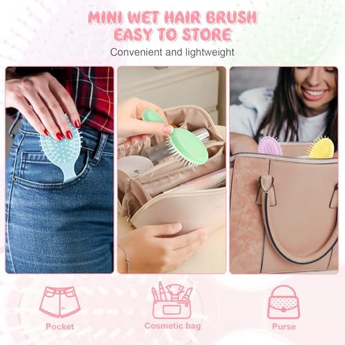 HOFASON Bridesmaid Gift Bachelorette Party Favors,16 PCS Mini Wet Hair Brush Travel for Stocking Stuffers, Teen Girls Gift, Small Hair Brush for Pockets, Women Girl Detangling Travel Mini Brush - Image 5