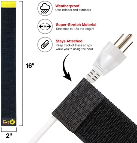 Selfie Straps by Wrap-It Storage, 16-inch (6-Pack), Black - Image 5