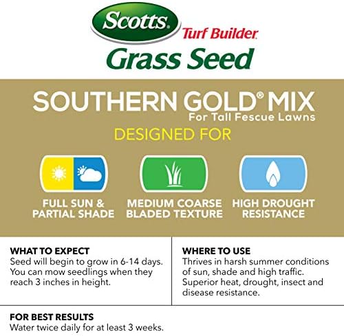 Scotts Turf Builder Grass Seed Southern Gold Mix for Tall Fescue Lawns, Stands Up to Harsh Conditions, 40 lbs. - Image 2