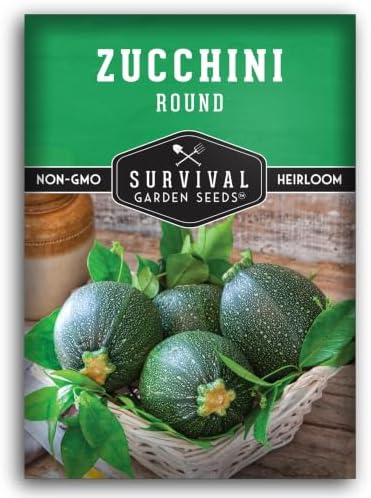 Round Zucchini Seeds for Planting - 1 Pack by SurvivalGardenSeeds