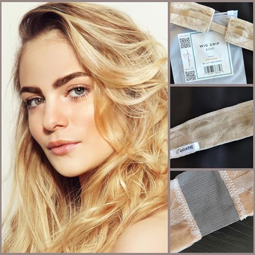 LIT UNICORNS Wig Grip Band with Silicone | Non-Slip to Keep Wig in Place | Premium Adjustable Velvet Gripper for Lace Front Wigs (Beige) - Image 5
