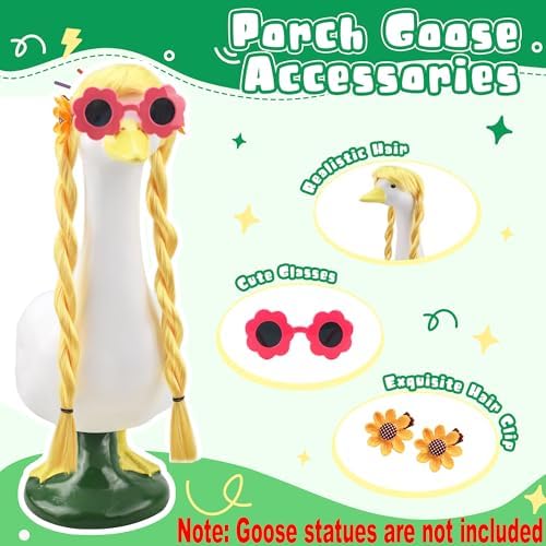 Thanksgiving Pastoral Porch Goose Wigs with Sunflower Clip, 2-Piece - Image 2