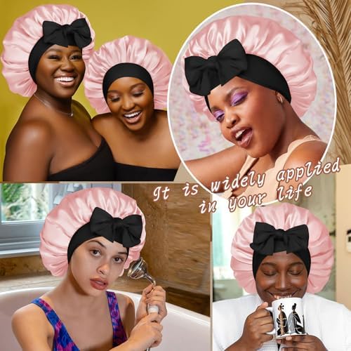 CHLINS Double Layer Satin Bonnet for Sleeping, Hair Bonnet for Curly Hair - Image 7