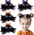 4 Pcs Halloween Spider Hair Clips, Cute Halloween Spider Bows, Polka dot webbing Feather Helloween Hairpins Handmade Alligator Clips,Gift for Cosplay Party Accessory by WelcomeToVOLEPET