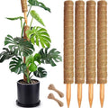 Soupiar 4 Pack 22 Inch Stackable Moss Pole - Thick & Sturdy Natural Coir Totem Plant Support & Garden Stakes for Monstera & Pothos, Indoor Climbing Vining Houseplants, 70" H Max by Soupiar