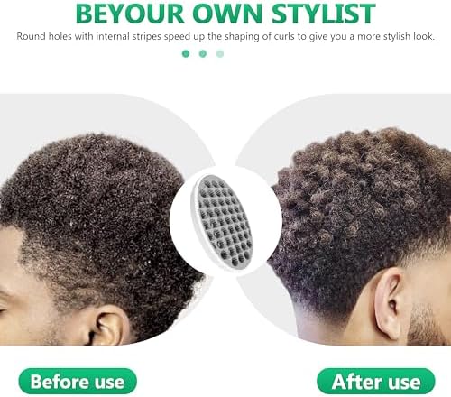 Curling Hair Brush Set with a Comb, Silicone Curl Brush for Men Women, Twist Brush for Afro Curls, Washable and Durable, Two-Sided Use (Gray, 1 Pcs) - Image 4