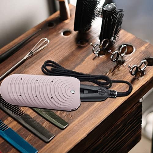 Heat Insulating Silicone Mat Pouch for Hair Styling Tools, Curling & Flat Irons Anti-Slip Travel Cover, Small Portable Straightener Pad for Curler Wands Storage, Hot Waver (Pink) - Image 6