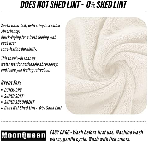 MOONQUEEN 6 Pack Premium Hand Towels - Quick Drying - Microfiber Coral Velvet Highly Absorbent Towels - Multipurpose Use as Hotel, Bathroom, Shower, Spa, Hand Towel 16 x 28 inches (Cream) - Image 4