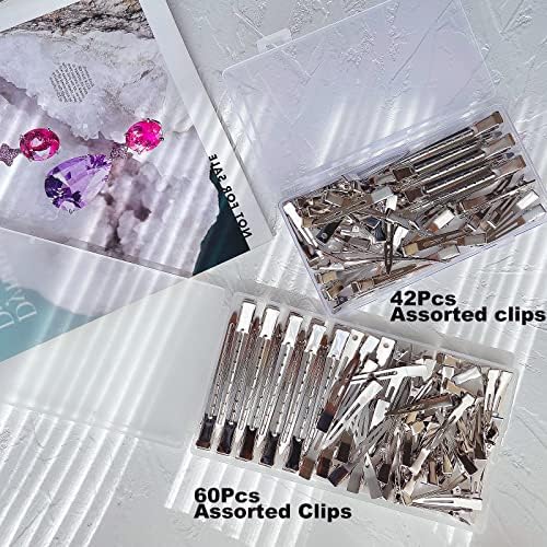 HiJeaton Metal Silver Duck Clips for Women Styling Curl Rollers Loc Retwist - Image 7