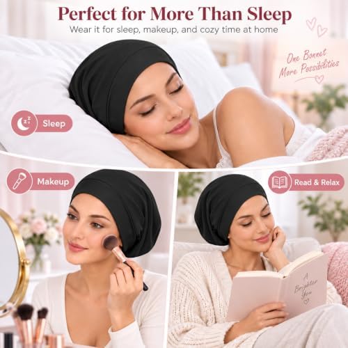 YFONG Silk Lined Bonnet for Sleeping Women Men, Real Mulberry Silk Lining - Image 5