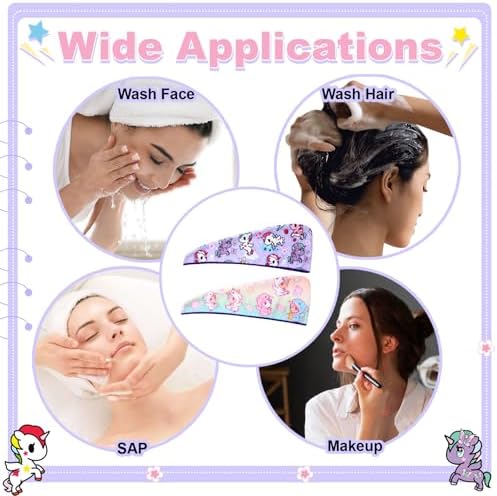 tokidoki Microfiber Hair Towel, Unicorno Hair Wrap,2 Pack Hair Dryer Towels - Image 6