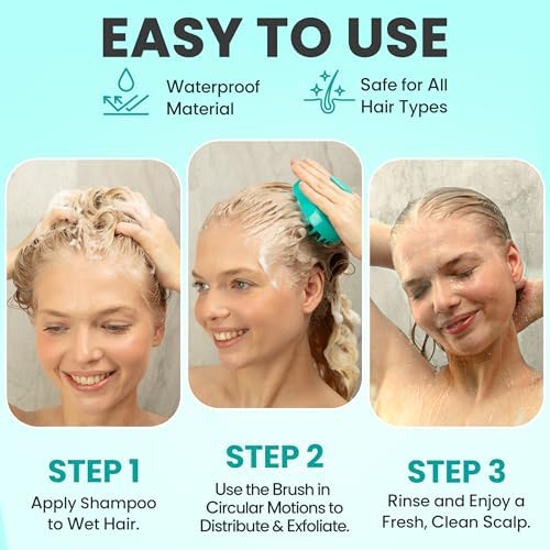 RELAXXO Scalp Massager Hair Growth – Exfoliator & Hair Scrubber for Scalp, Soft Bristles for Dandruff & Soothing Comfort, Shampoo Brush, Wet & Dry Use, Green - Image 5