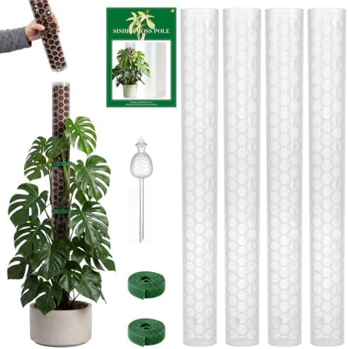 Plastic Moss Pole for Monstera and Climbing Plants (4 PACK-24Inch-Dripper) by Growasplant%E2%80%94Botanicalhometextilesdesignedfromrealspecies